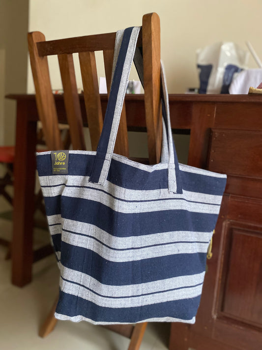 Robuste Einkaufstasche, Baumwollshopper gefüttert mit Innentasche