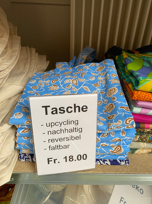 Tasche textil: Zweittasche faltbar doppelseitig benützbar