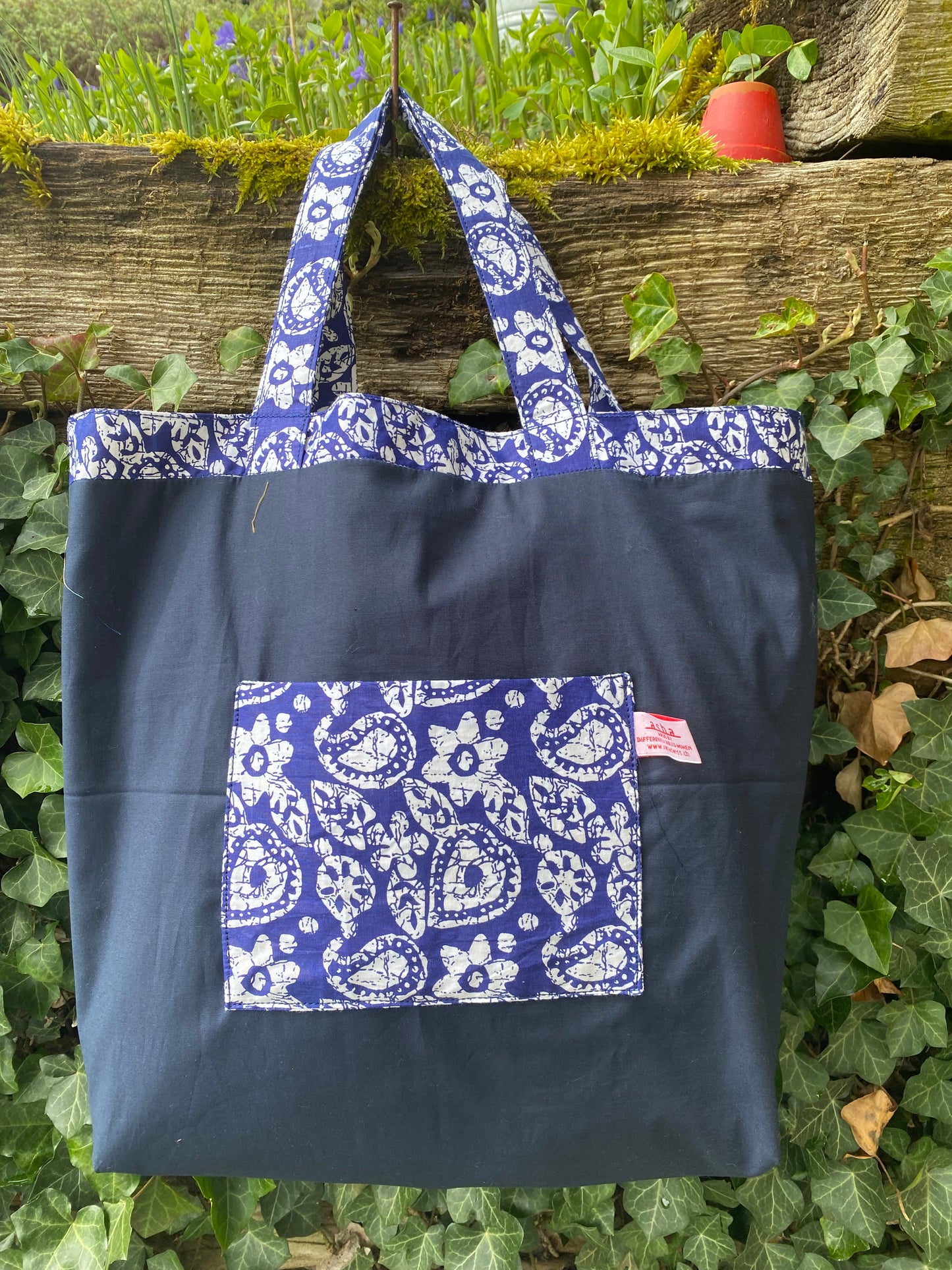 Tasche textil: Zweittasche faltbar doppelseitig benützbar